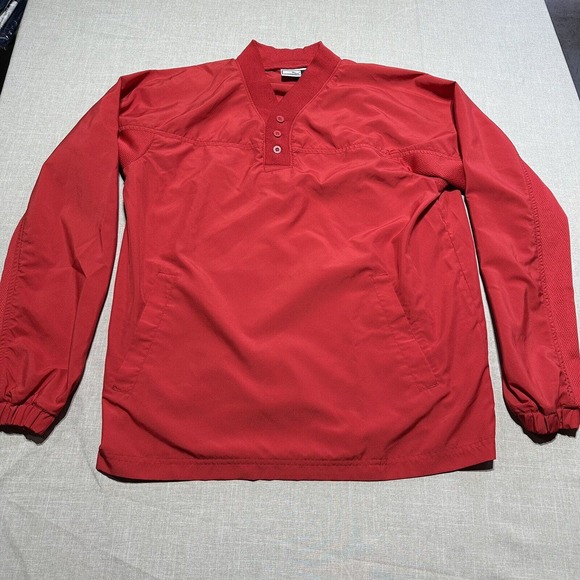 Puma Jacket Men’s S Red 1/4 Windbreaker Pullover 3 Button - Picture 1 of 8